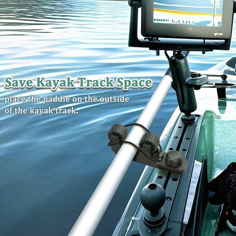 Huntury Kayak Paddle Holder, Save Kayak Track Space, Fishing Net, Fishing Poles Holder for Fishing, Track Mount Accessories - Image 3